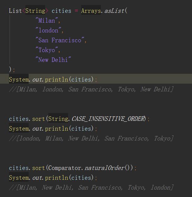 使用Java8的Comparator排序List对象集合