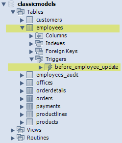 MySQL Trigger Example