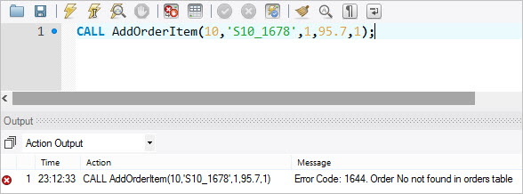 MySQL SIGNAL example