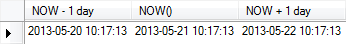 MySQL NOW minus 1 day, now  plus 1 day