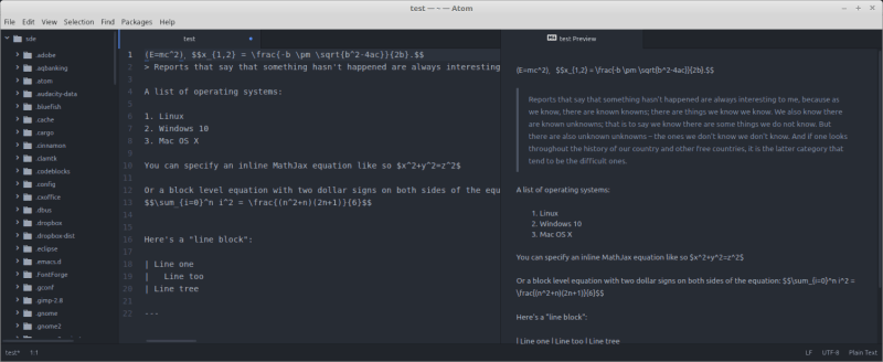 Atom - cross-platform Markdown editor