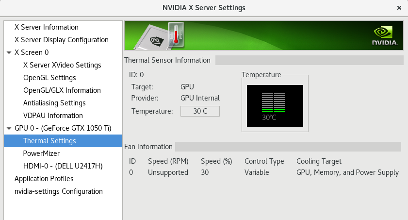 NVIDIA X Server Settings